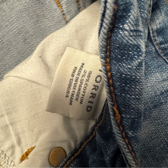 Torrid Denim Shorts Size 12 Cuffed, light distress, Jean, summer, spring, casual - Picture 3 of 4